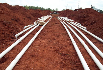 28 hole distribution box with lateral lines (extended view) GSI provides full service septic tank repair and septic system maintenance