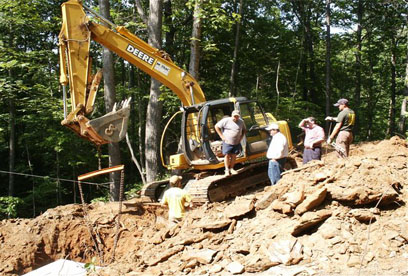 discussing installation with E-Z Flow Representatives and Nix Tank Septic install and maintenance for Northeast Georgia and the surrounding area