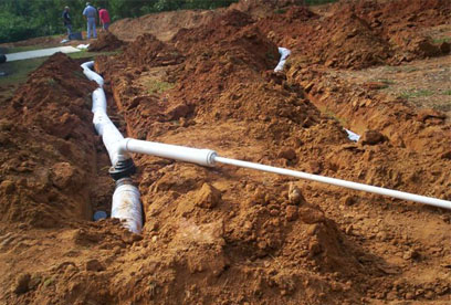 simple connection from K-Valve to large diameter pipe GSI provides full service septic tank repair and septic system maintenance