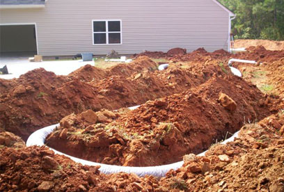 completed installation of large diameter system Northeast Georgia based GSI offers septic system installation, maintanance and repair