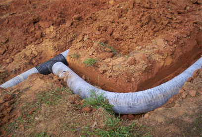 T connection in large diameter pipe GSI provides full service septic tank repair and septic system maintenance