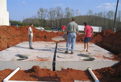 partial inspection on tanks by Hall Co. Environmental Health GSI provides full service septic tank repair and septic system maintenance