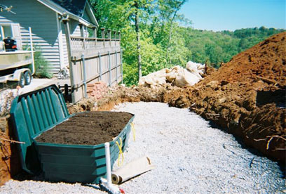 installed peat module on aggregate bed