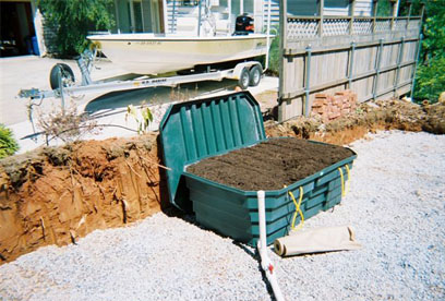 installed peat module on aggregate bed