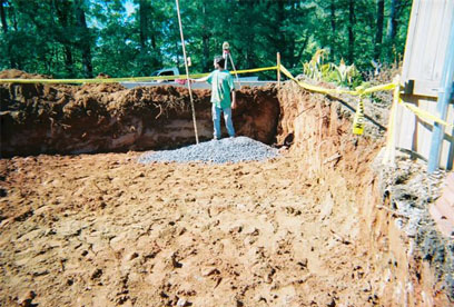 installation of aggregate in bed